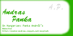 andras panka business card